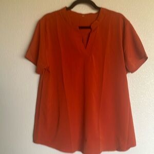 XL Orange V Neck Shirt